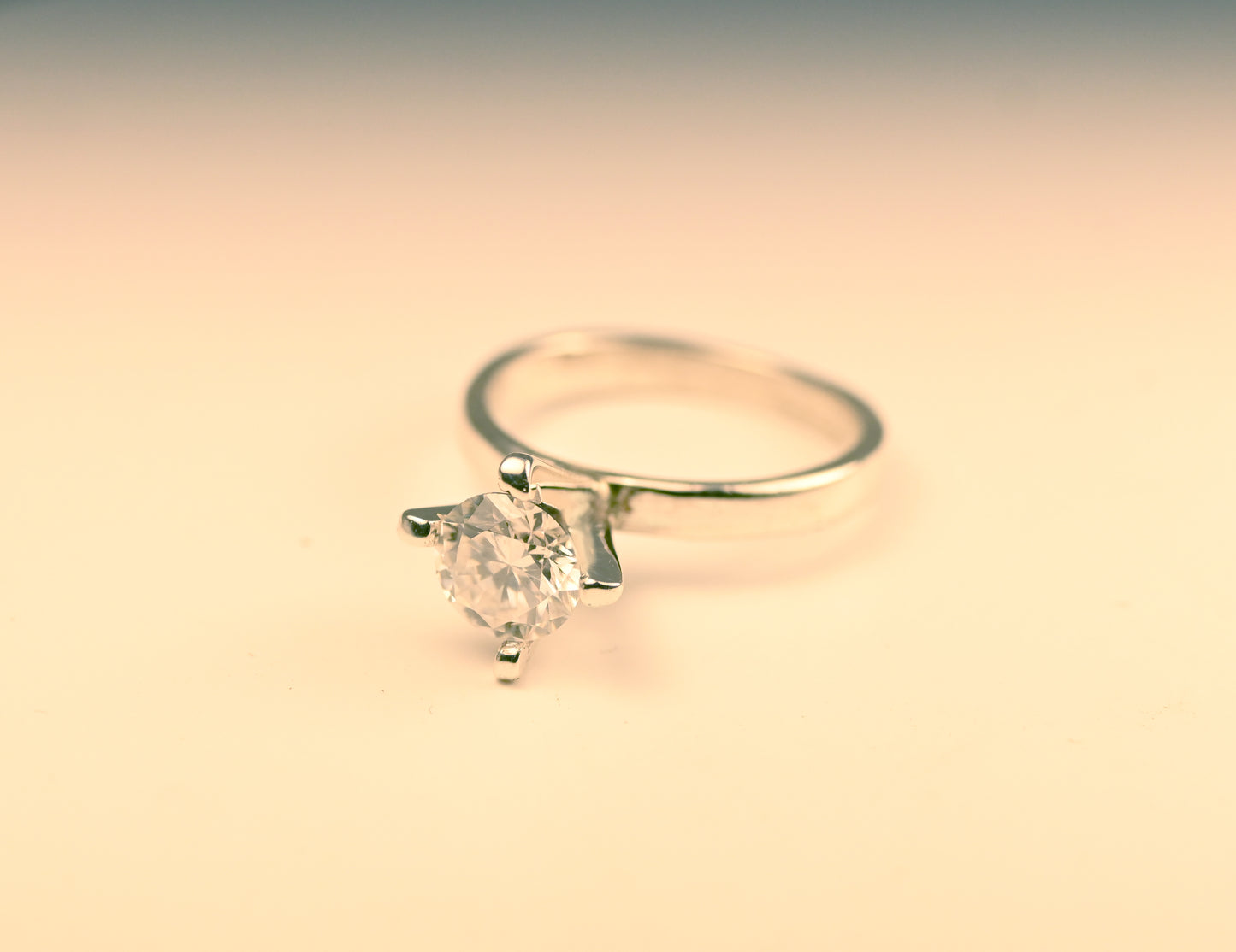 Eternal Grace Diamond Ring – White Gold Minimalist Solitaire