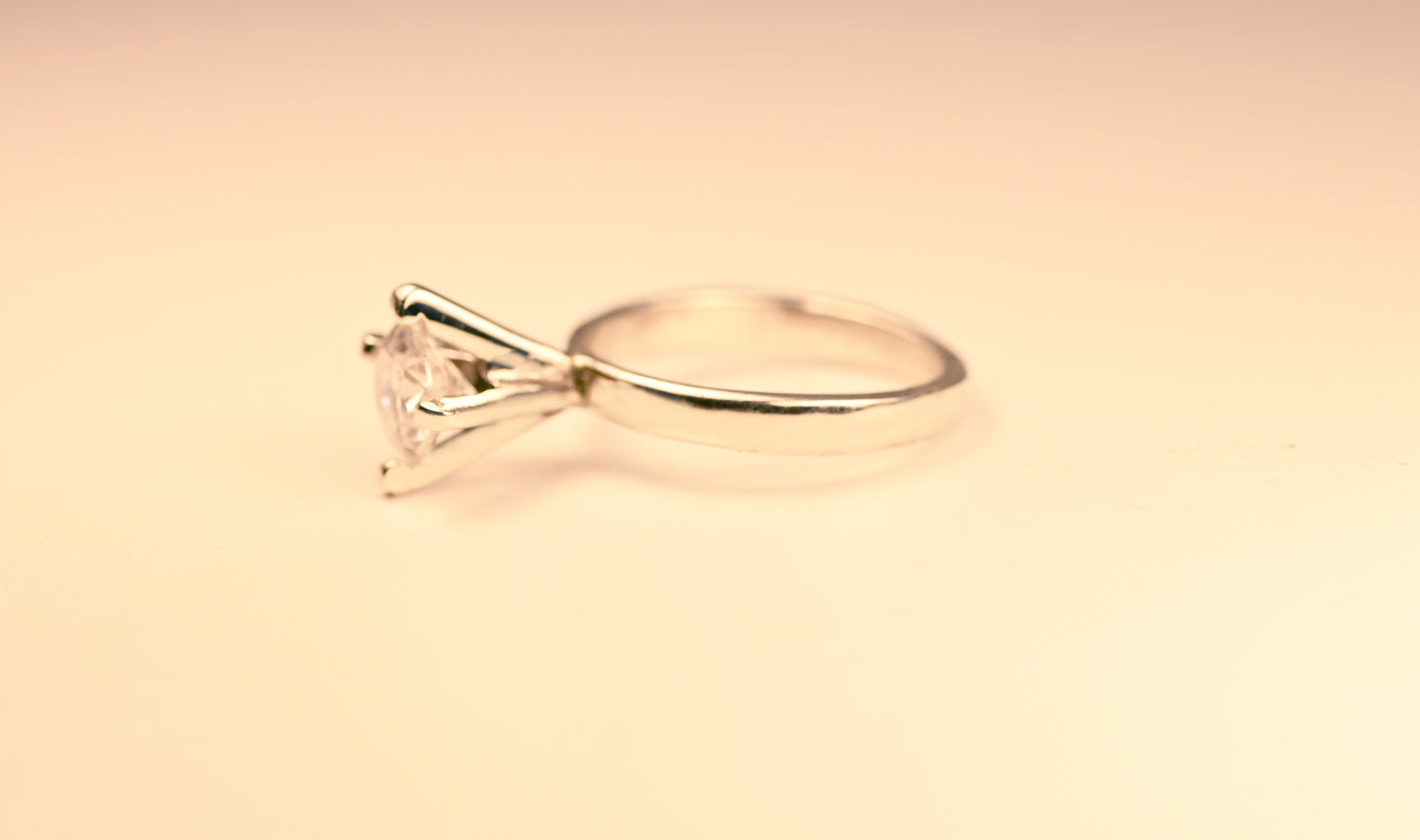 Eternal Grace Diamond Ring – White Gold Minimalist Solitaire