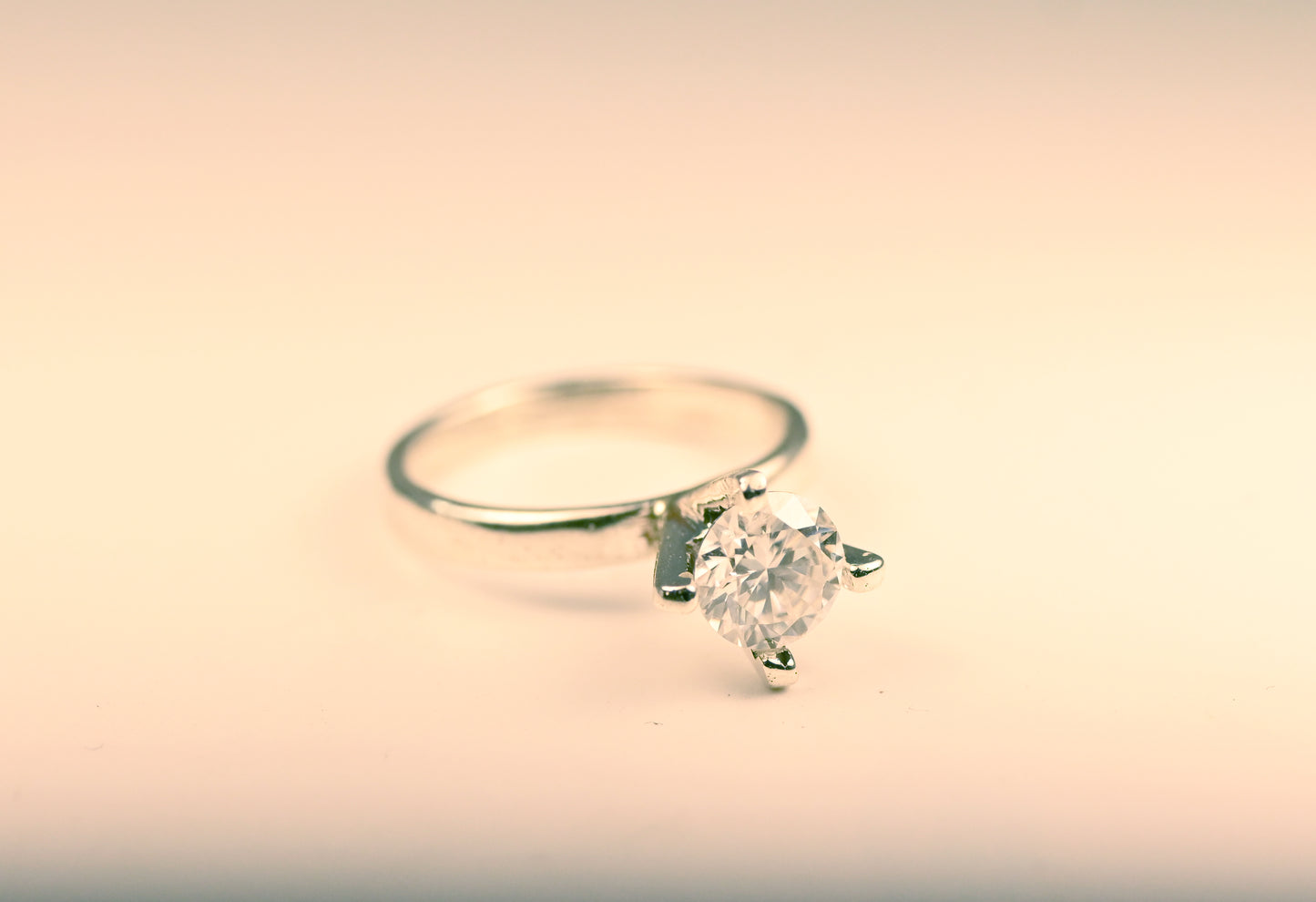 Eternal Grace Diamond Ring – White Gold Minimalist Solitaire
