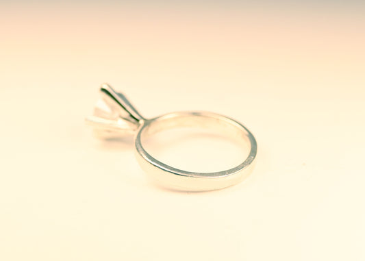 Eternal Grace Diamond Ring – White Gold Minimalist Solitaire