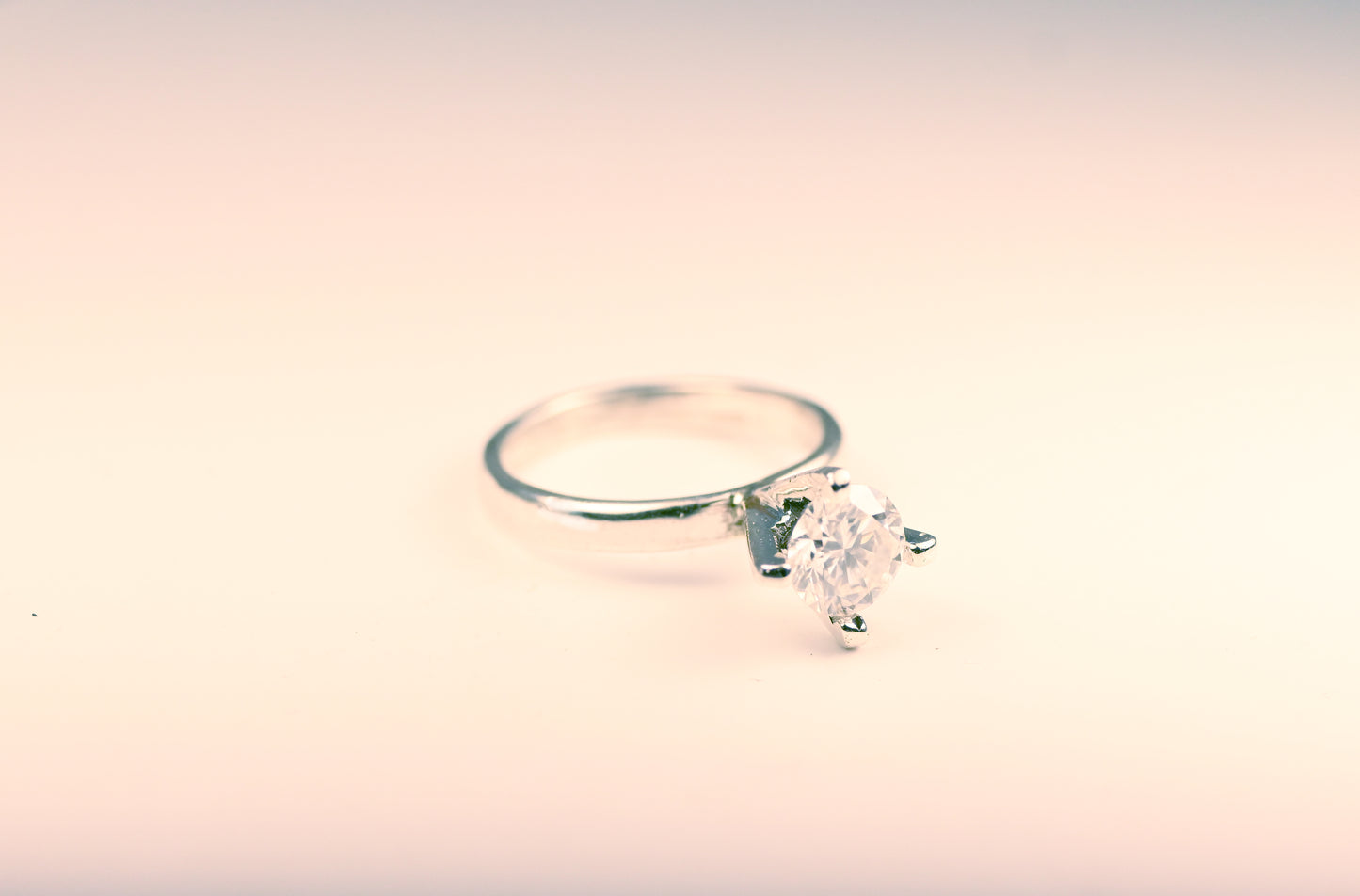 Eternal Grace Diamond Ring – White Gold Minimalist Solitaire