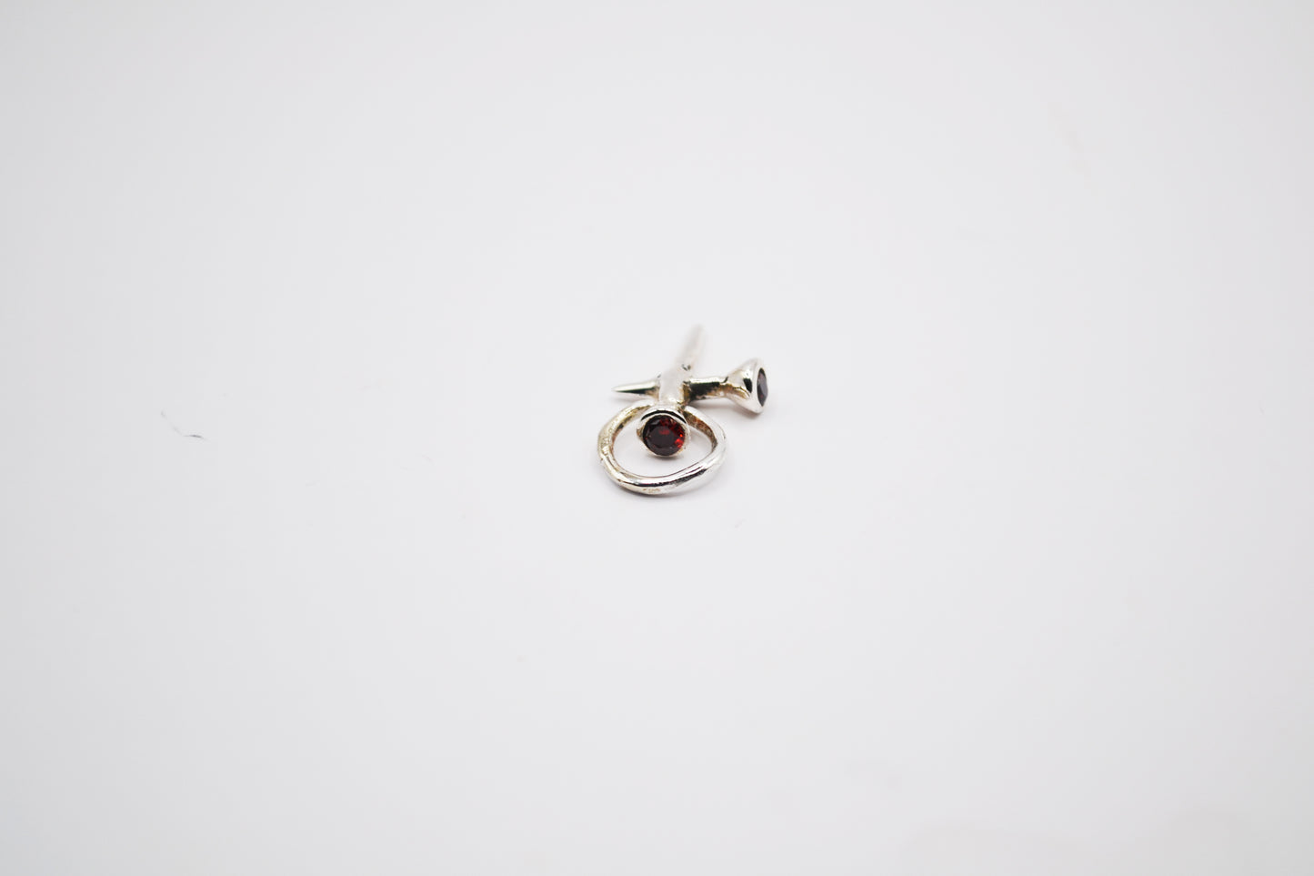 Nail Cross with Garnet Stones