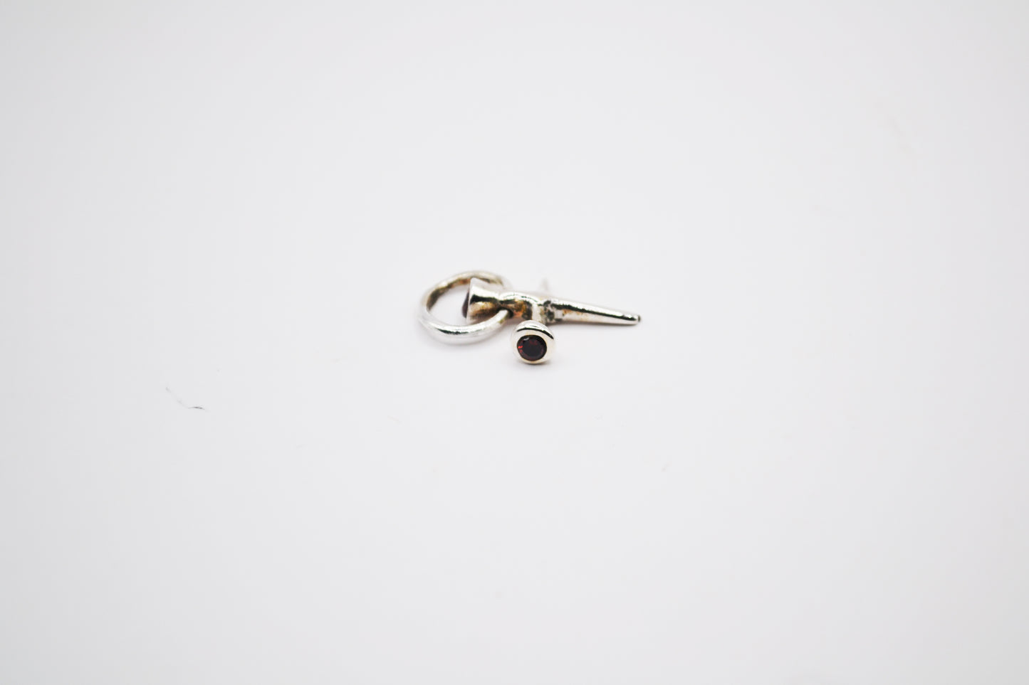 Nail Cross with Garnet Stones