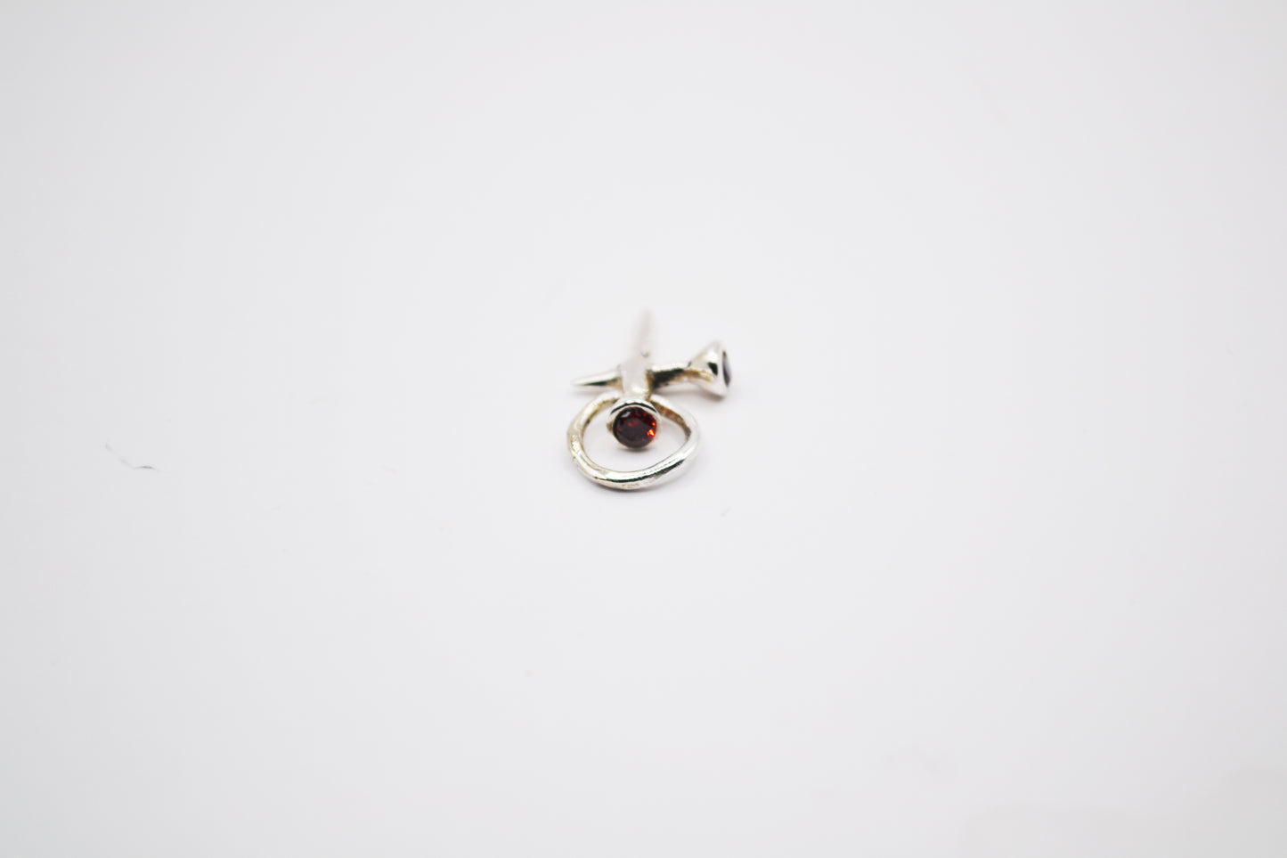 Nail Cross with Garnet Stones