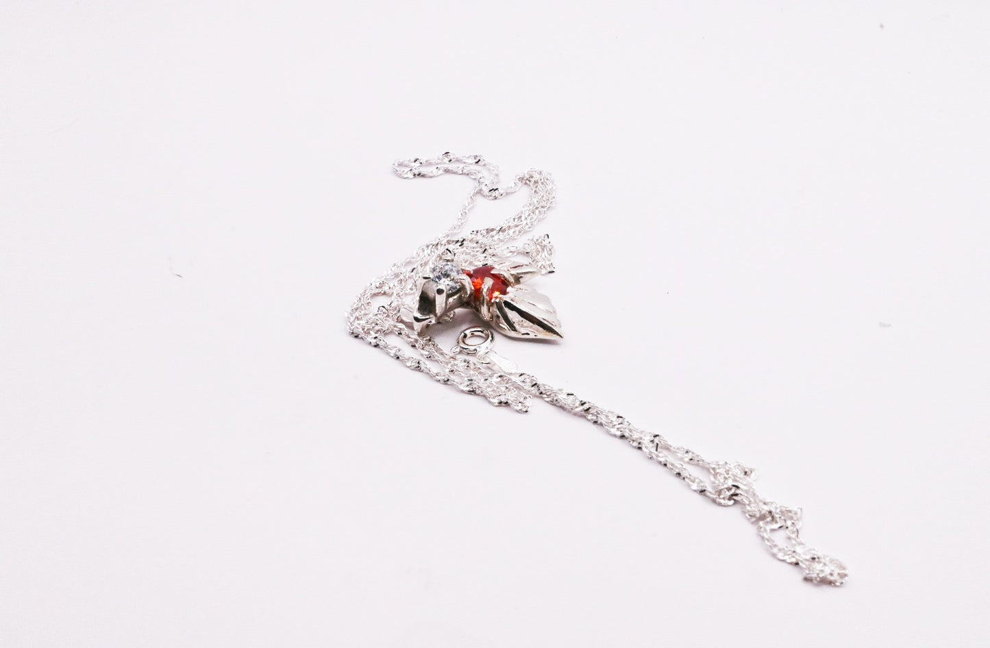 Guardian Angel Wings Sterling Silver Necklace – Heart Gemstone