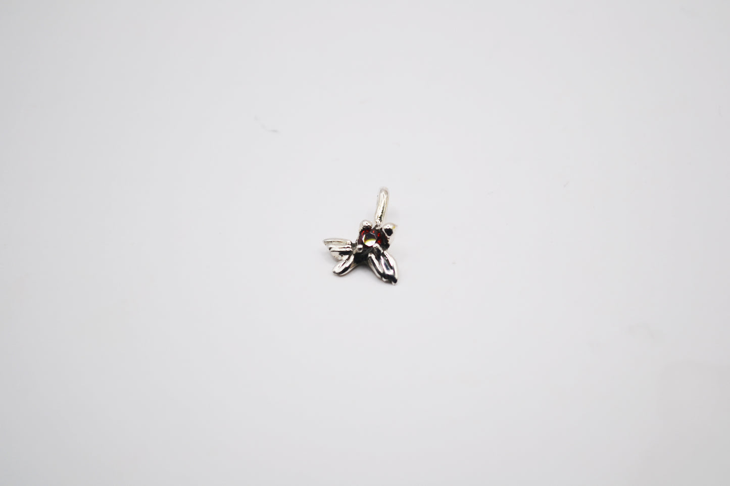 Handmade Sterling Silver Dove Pendant with Garnet